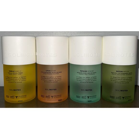 Solinotes Perfume Mist Set 6oz (4-Pack) – Vanilla, Litchi, Pistachio, Matcha - Picture 4 of 5